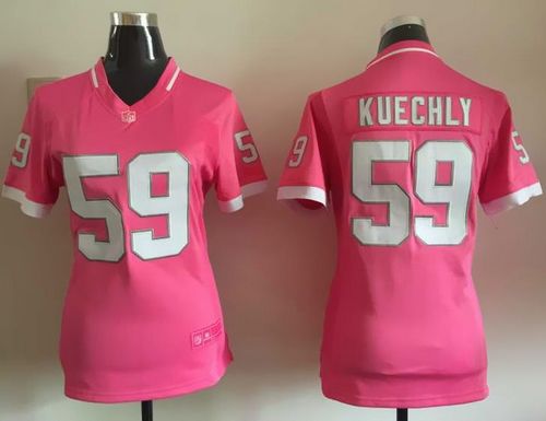 Nike Panthers #59 Luke Kuechly Pink Women's Stitched NFL Elite Bubble Gum Jersey